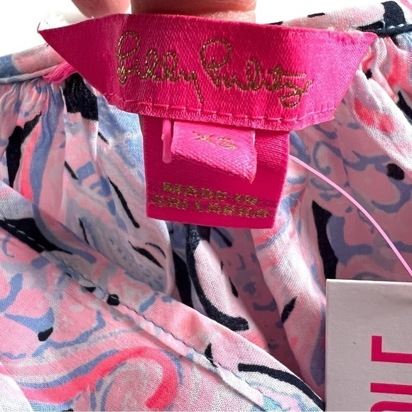 Lilly Pulitzer Willa Top Its for Shore High Tide Navy Size XS NEW - Picture 9 of 14